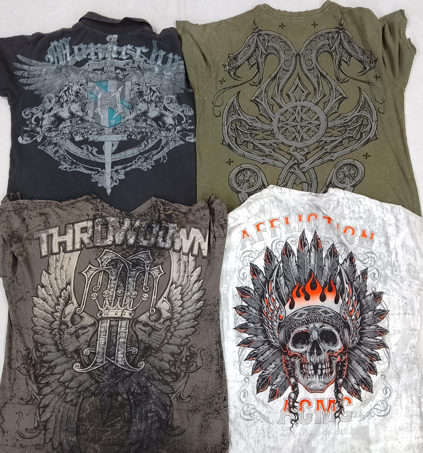 CR5261 グランジスカルプリントヴィンテージTシャツ
