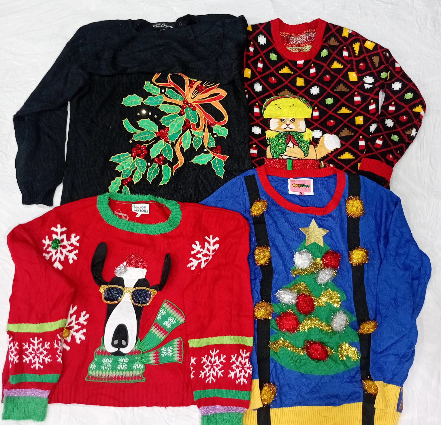 IQ0813 Y2K Retro Christmas Glow Sweater