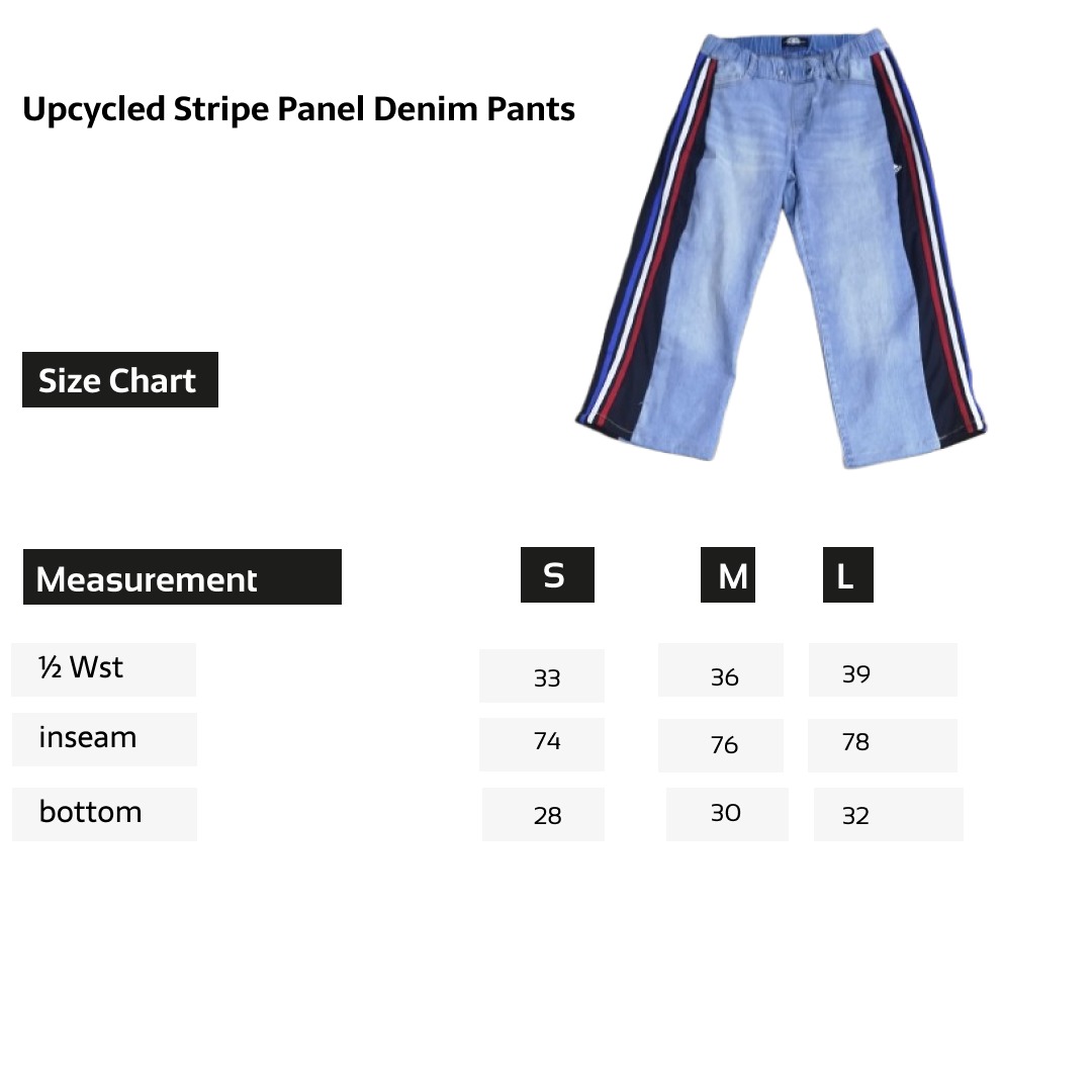 SS25 Upcycled Stripe Panel Denim Pants