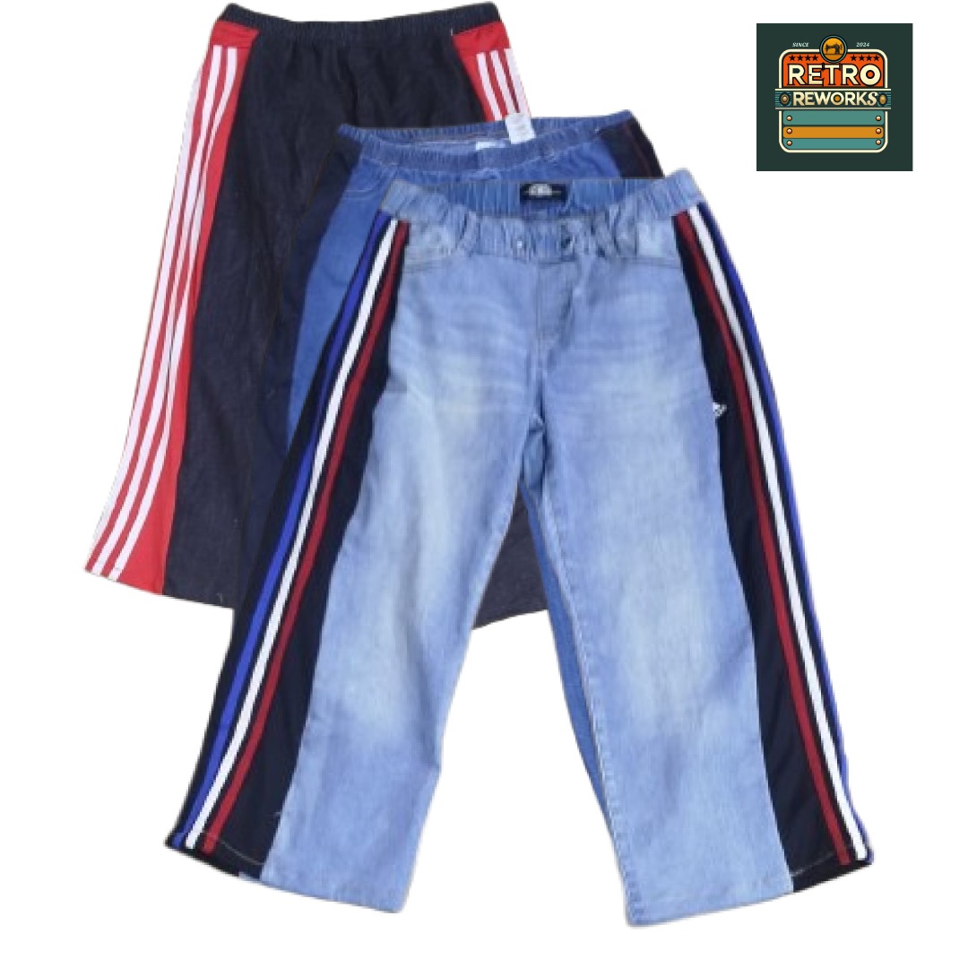 SS25 Upcycled Stripe Panel Denim Pants