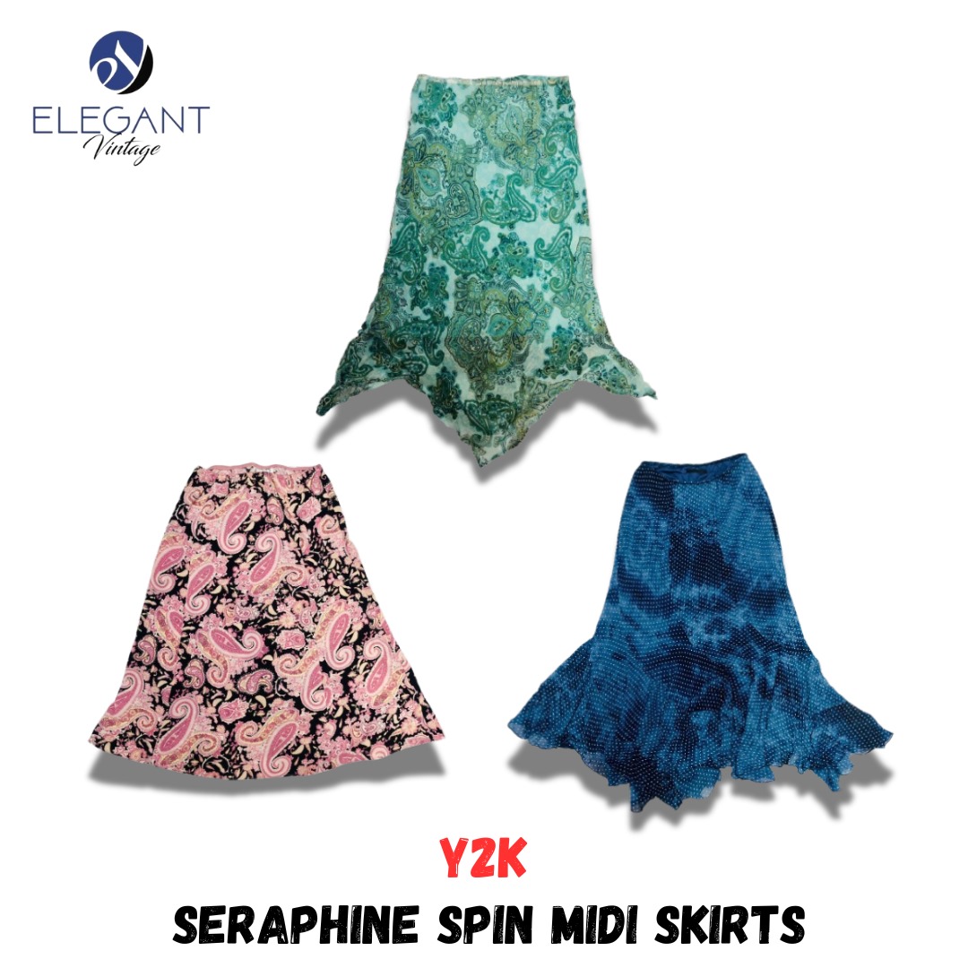 Y2K Seraphine Spin Midi Skirts - EV01015