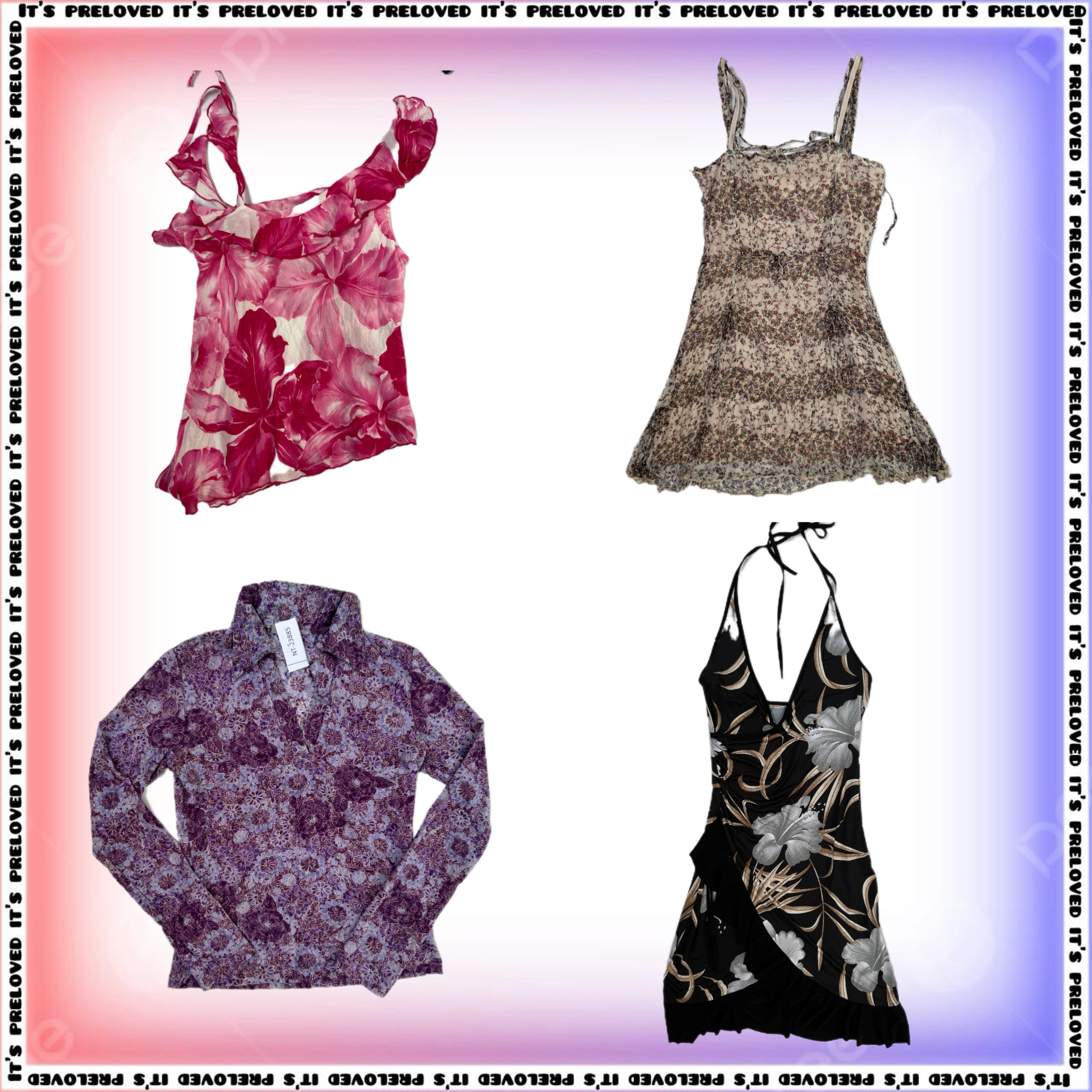 Piques floraux délicats - tops, robes, jupes SRK (SS-1342)