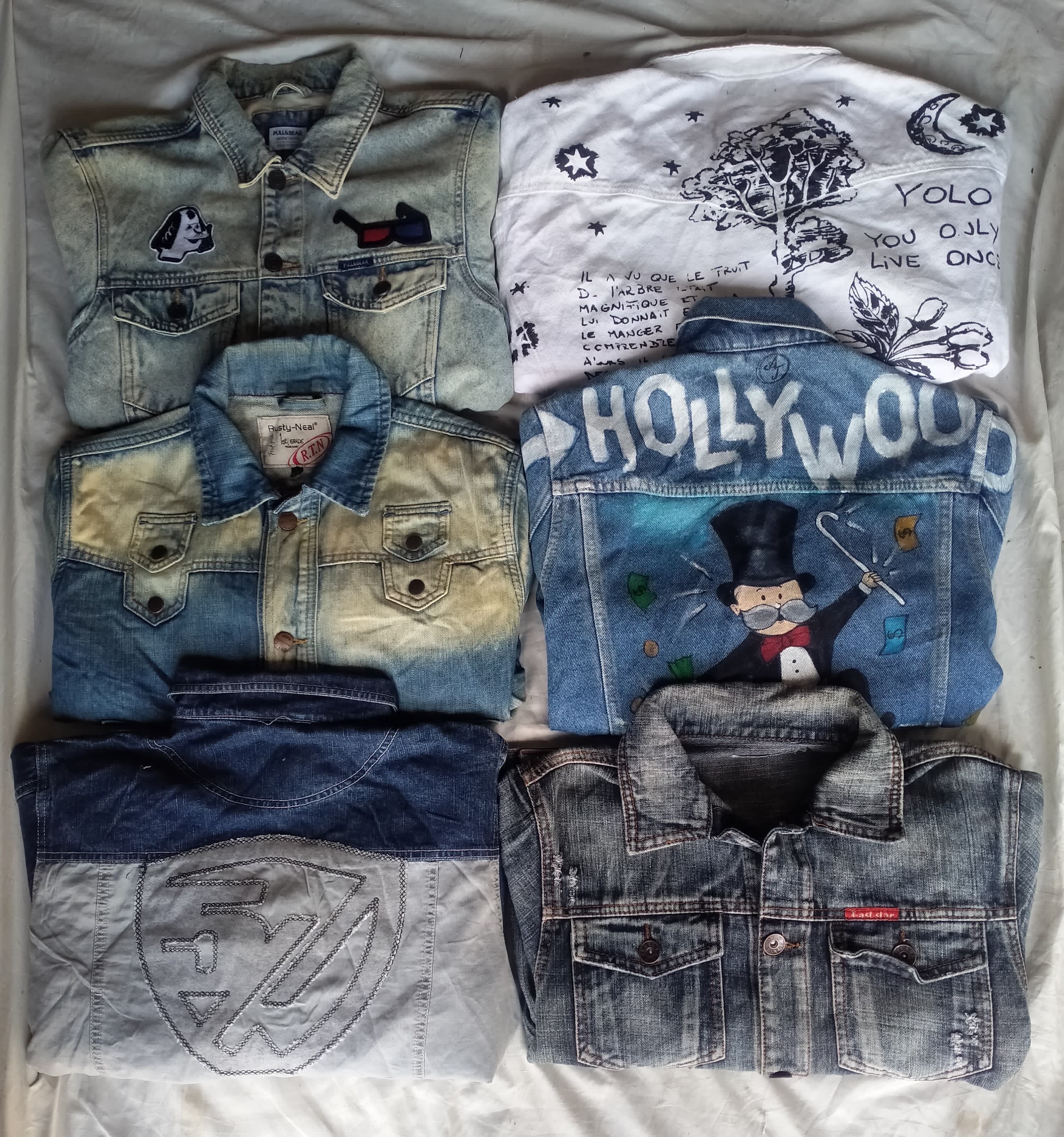 Denim prented jackets 16 pieces