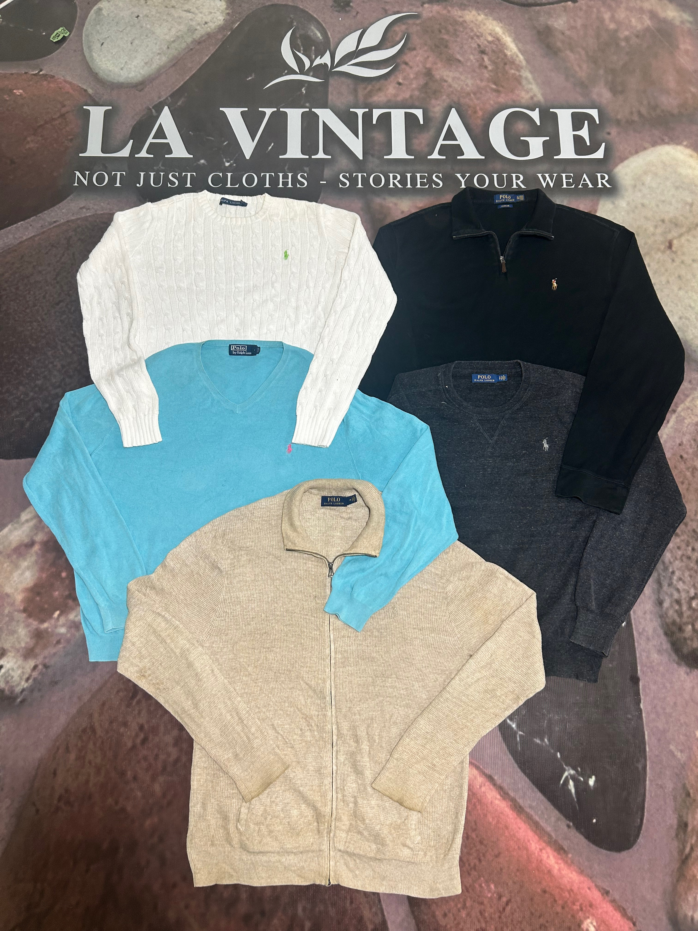 Ralph Lauren 1/4ジップ - ケーブルニット - セーター