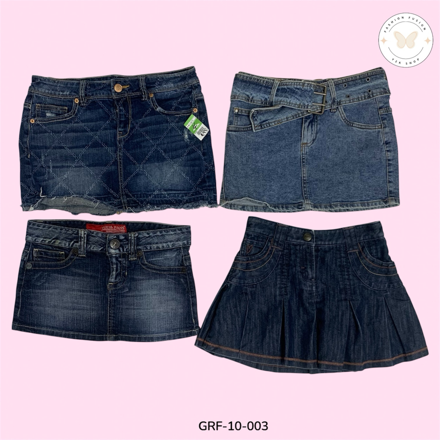 Retro Y2K Denim Mini Skirt – Authentic 2000s Fashion (GRF-10-003)