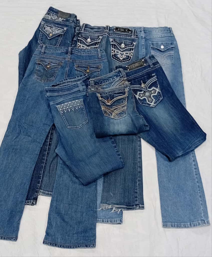 IQ0857 Y2K Millennium Babe Jeans en denim évasés