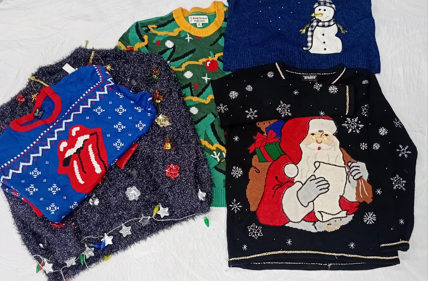 IQ0862 Y2K Retro Weihnachts Glow Pullover