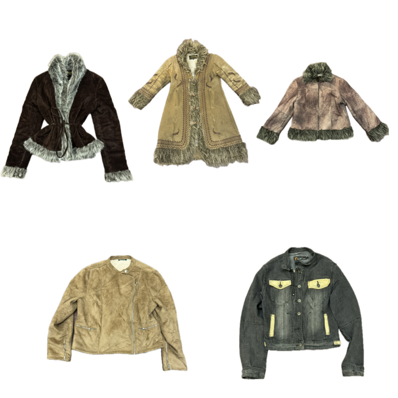 Afghan Coats x Y2k Denim Jacket x Suede Jacket