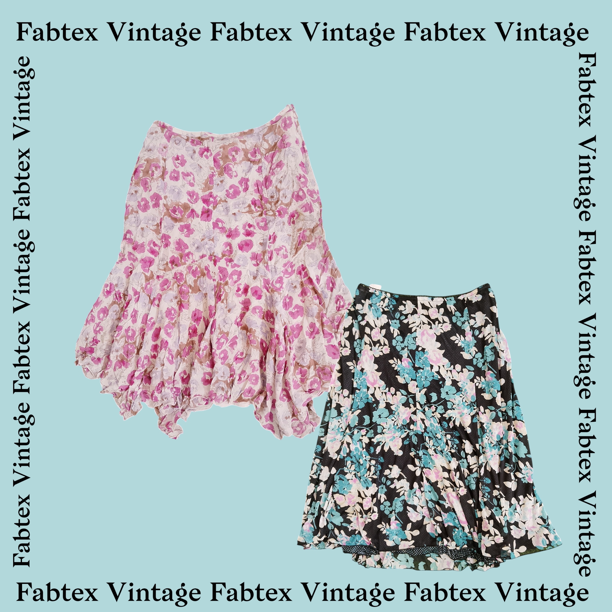 (FV-065) Y2K floral Printed Skirts