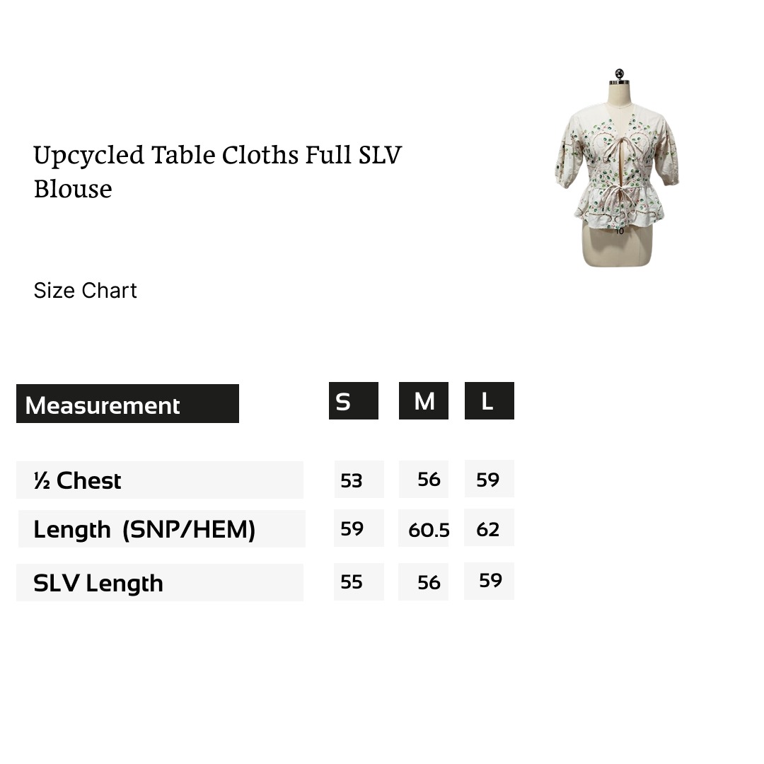 SS25 Upcycled Table Cloths full SLV blouse