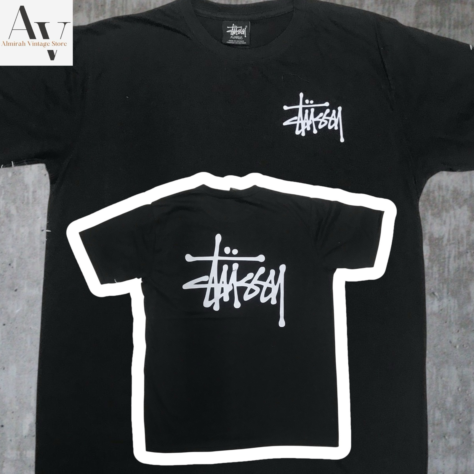 Stussy再構築スタイルの黒いStussyティー