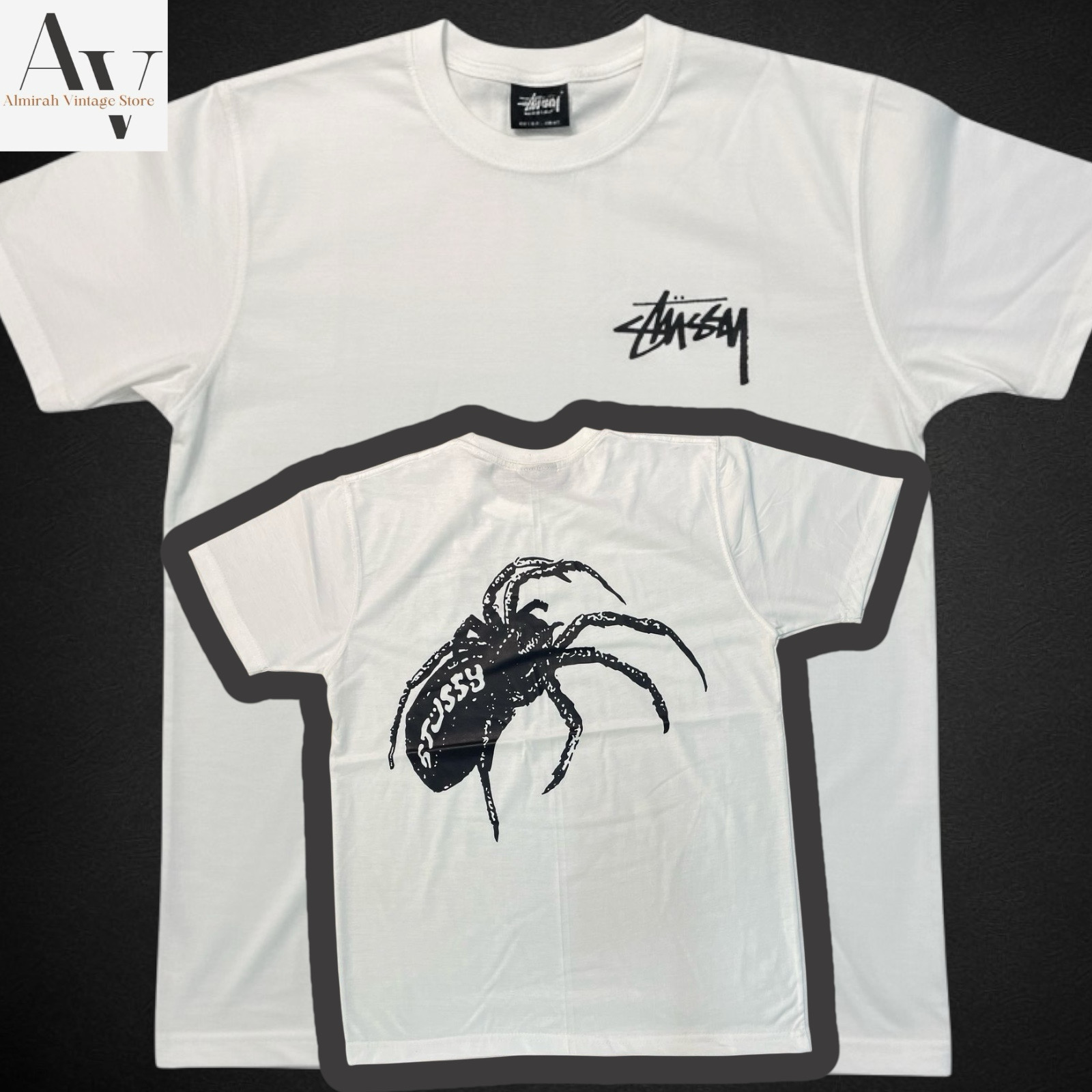 Stussy rework style Spider white tee