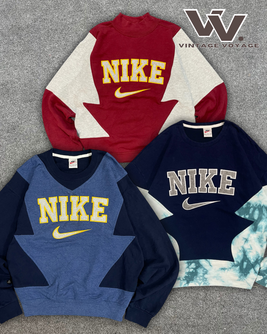 「Nike再構築スタイルパッチワークスウェットシャツ #41025」