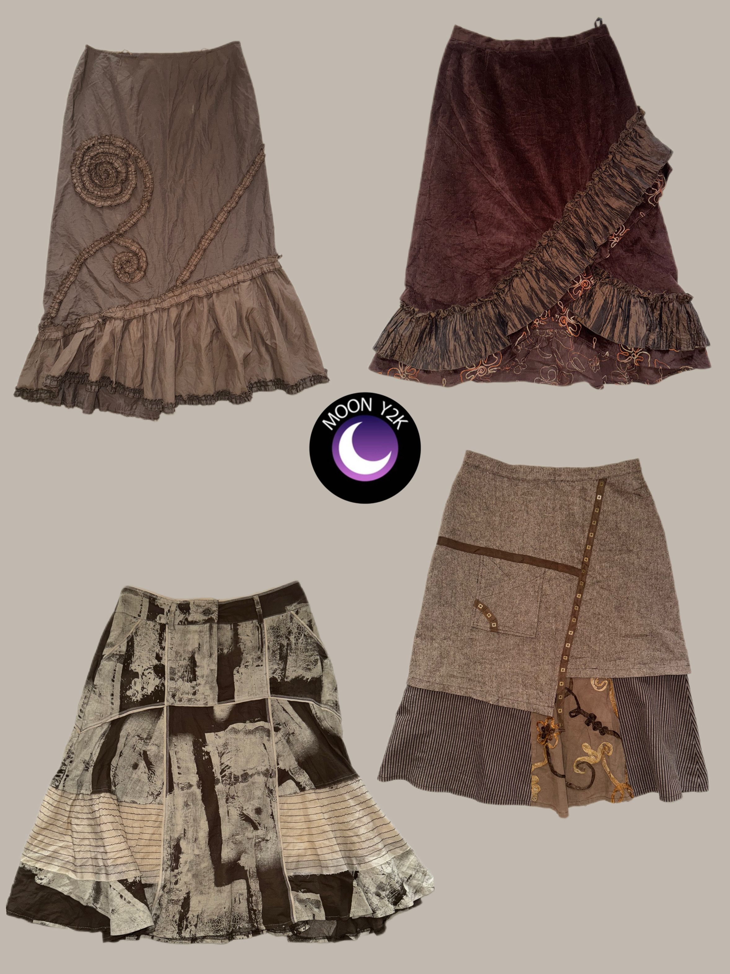 Y2K Bronze Lace Up skirts (M-671)