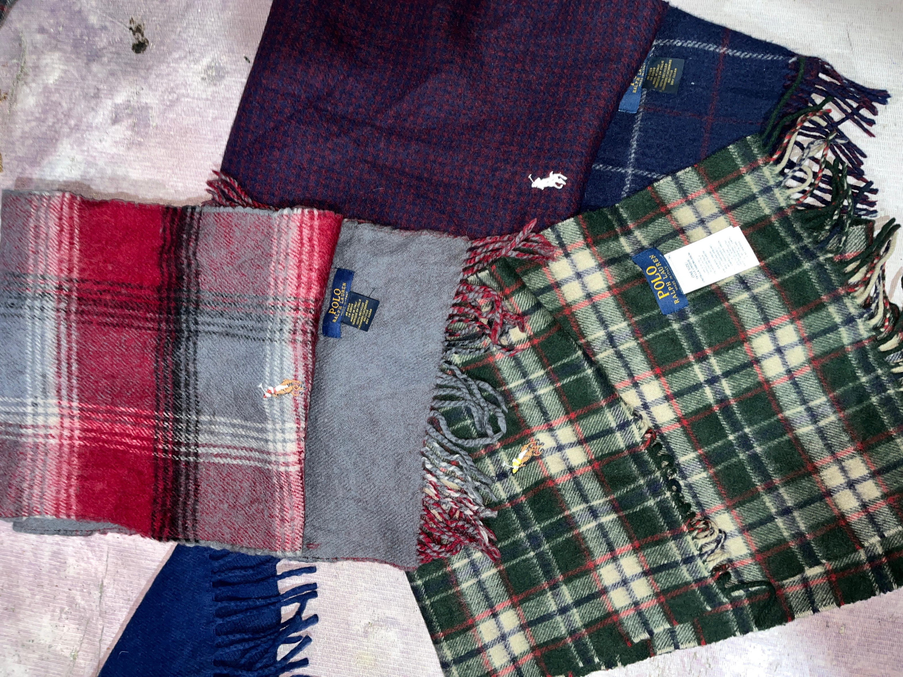 Branded Scarves, RL polo, Burberry, Gucci, Louis Vuitton, Fendi,