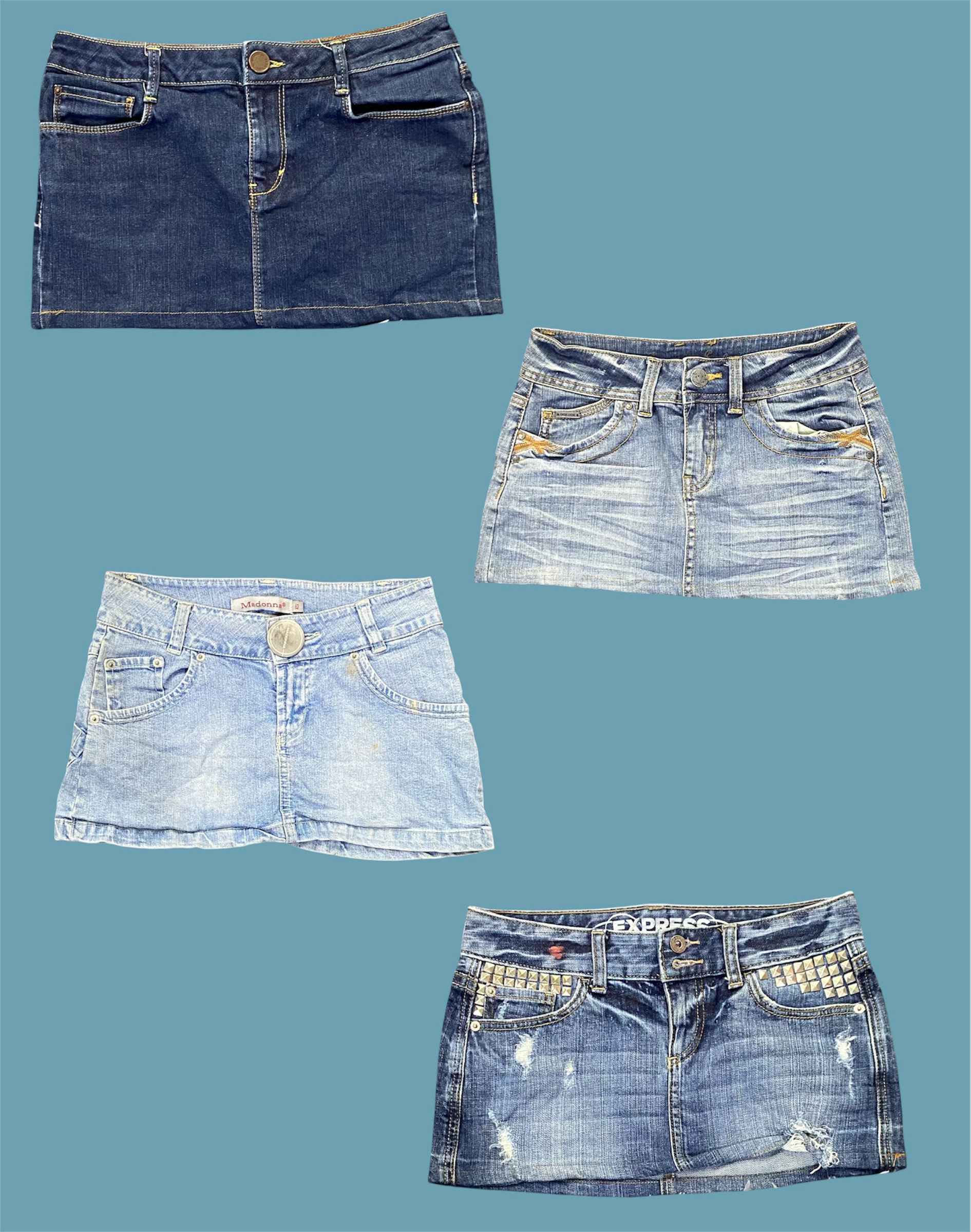 Low Rise Legends: Denim Mini Skirts(TS:1066)