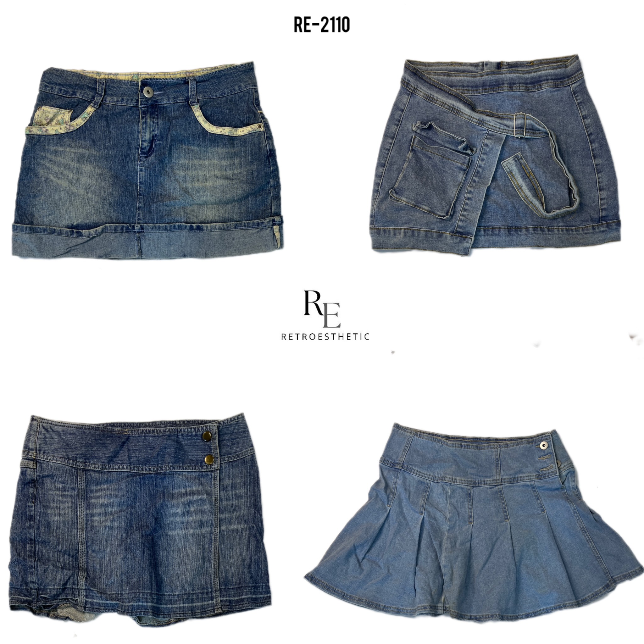 Saias Jeans Mini da Era Britney Y2K (RE-2110)