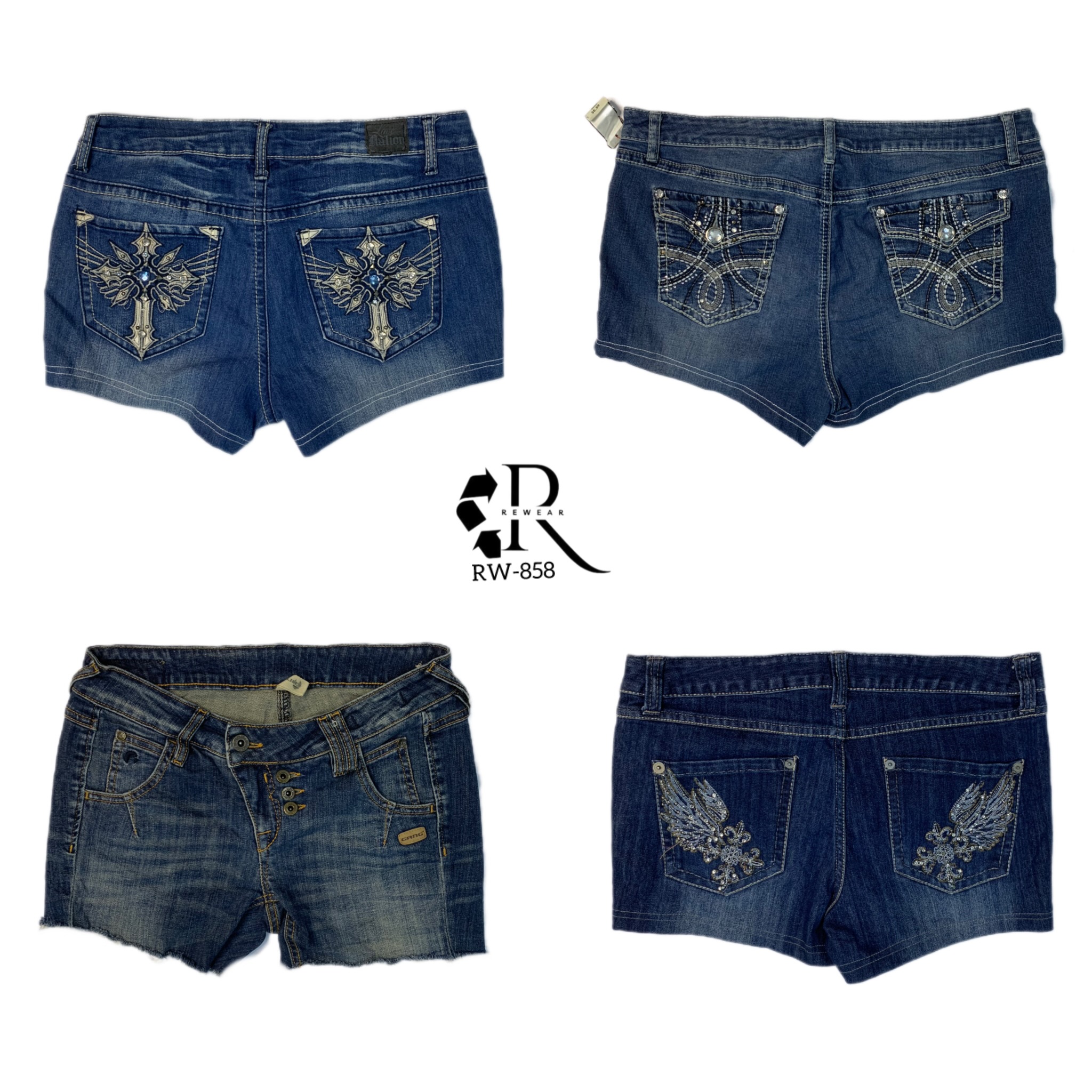 Shorts únicos adornados Y2K (858)