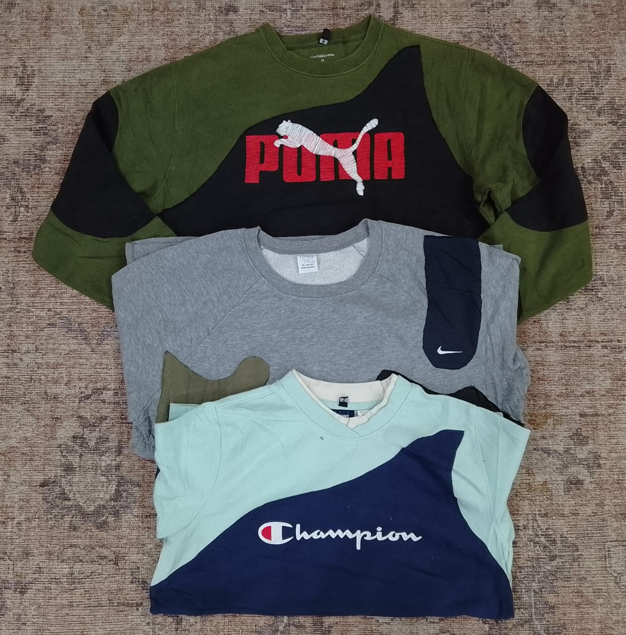 CR5307 Upcycled Streetwear Patch Sweatshirts