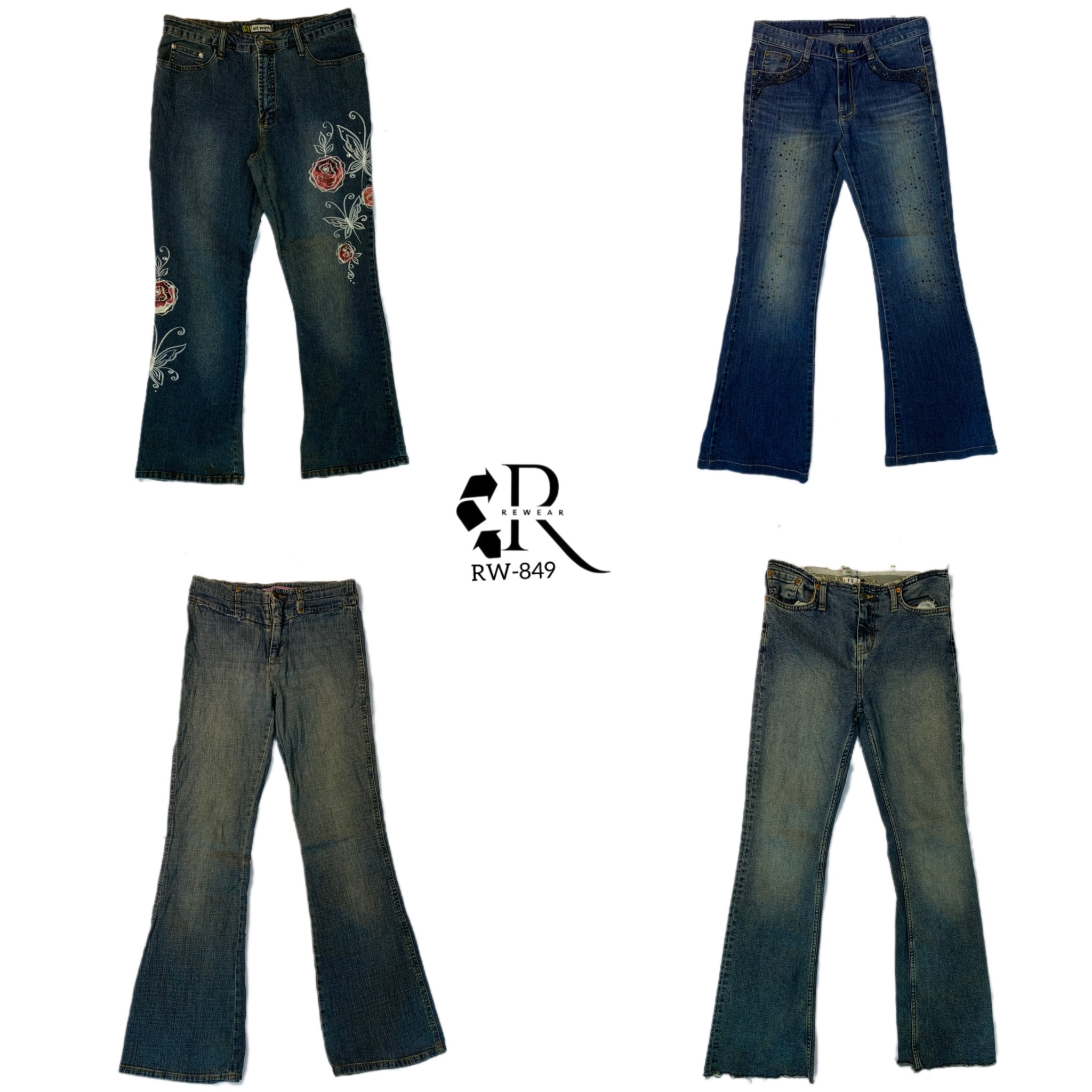 Jeans a zampa d'elefante Y2K IT Girl (RW-849)