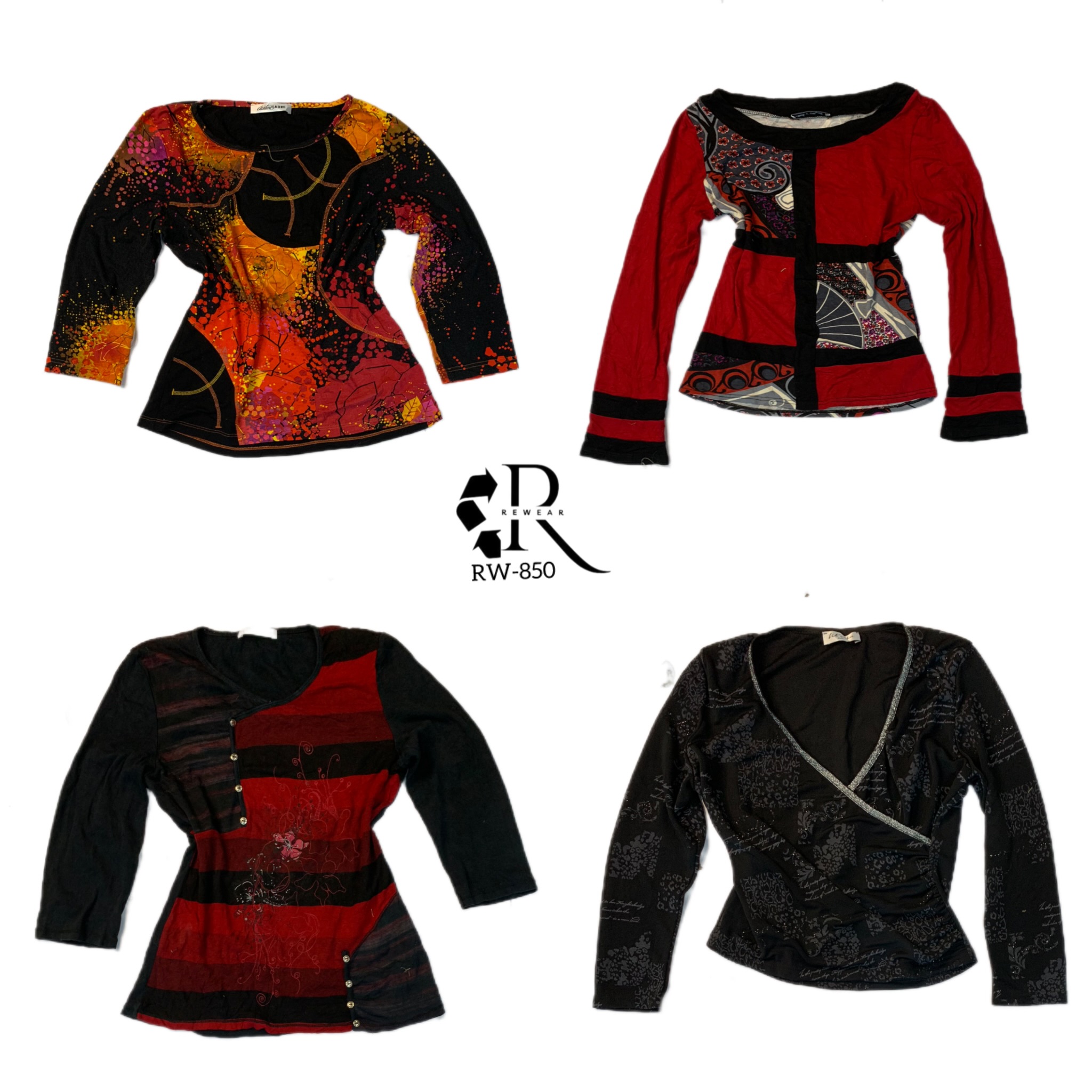 Tops a manica lunga dal romanticismo Y2K (RW-850)