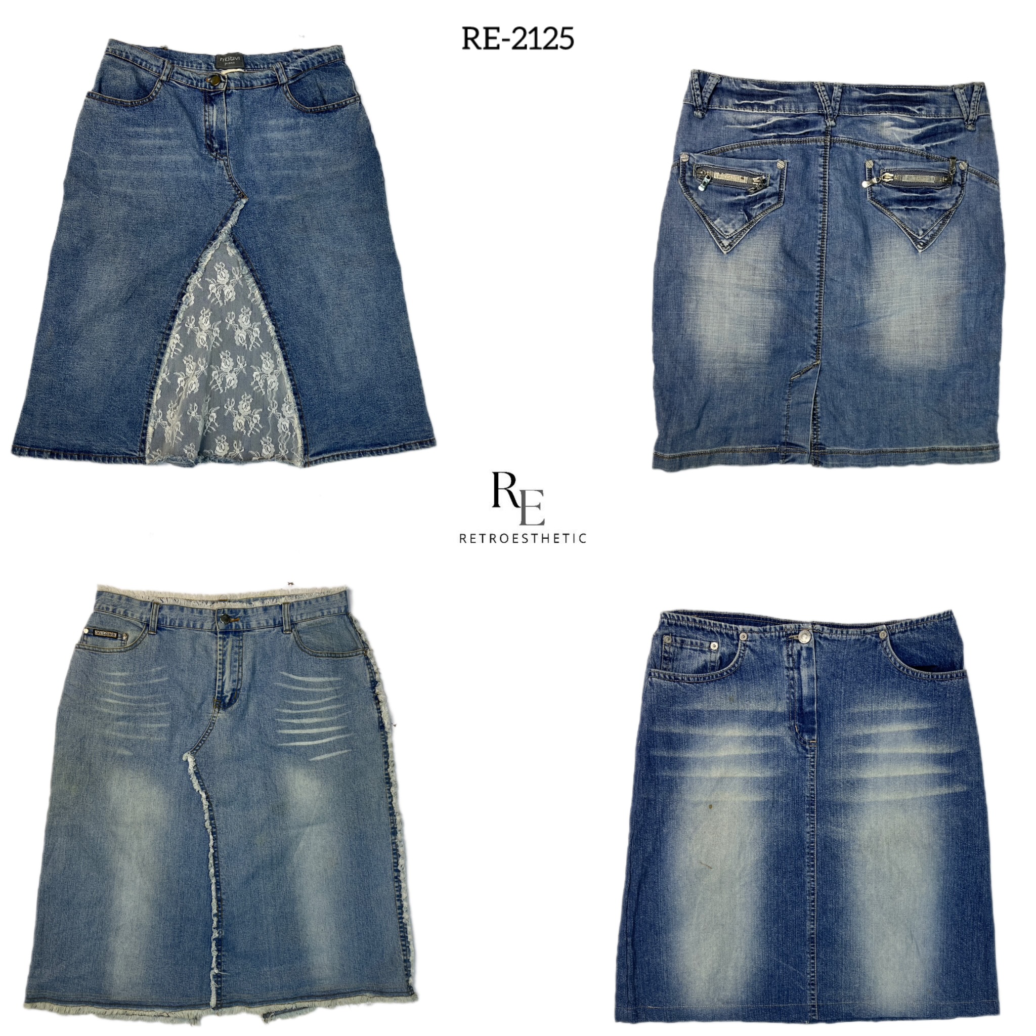 Y2K Britney Era Dnim Midi Skirts (RE-2125)