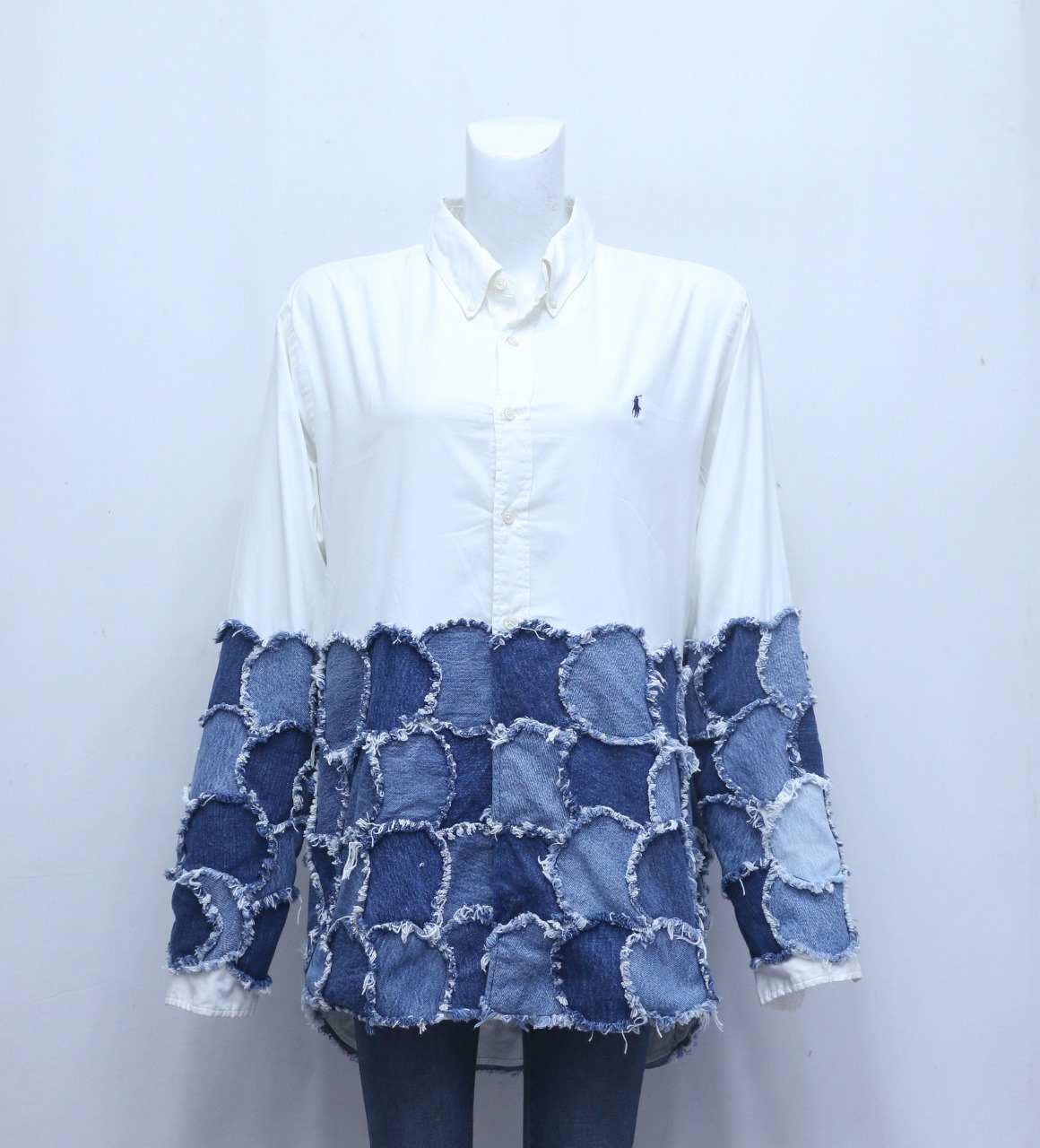 CR610 Upcycled “Denim Reverie” Patchwork Shirt