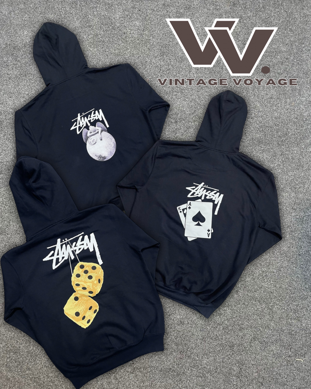 Stussy rework style printed pullover hoodies #61025