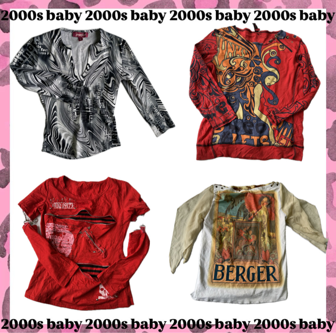 Y2k graphic chaos tops-068