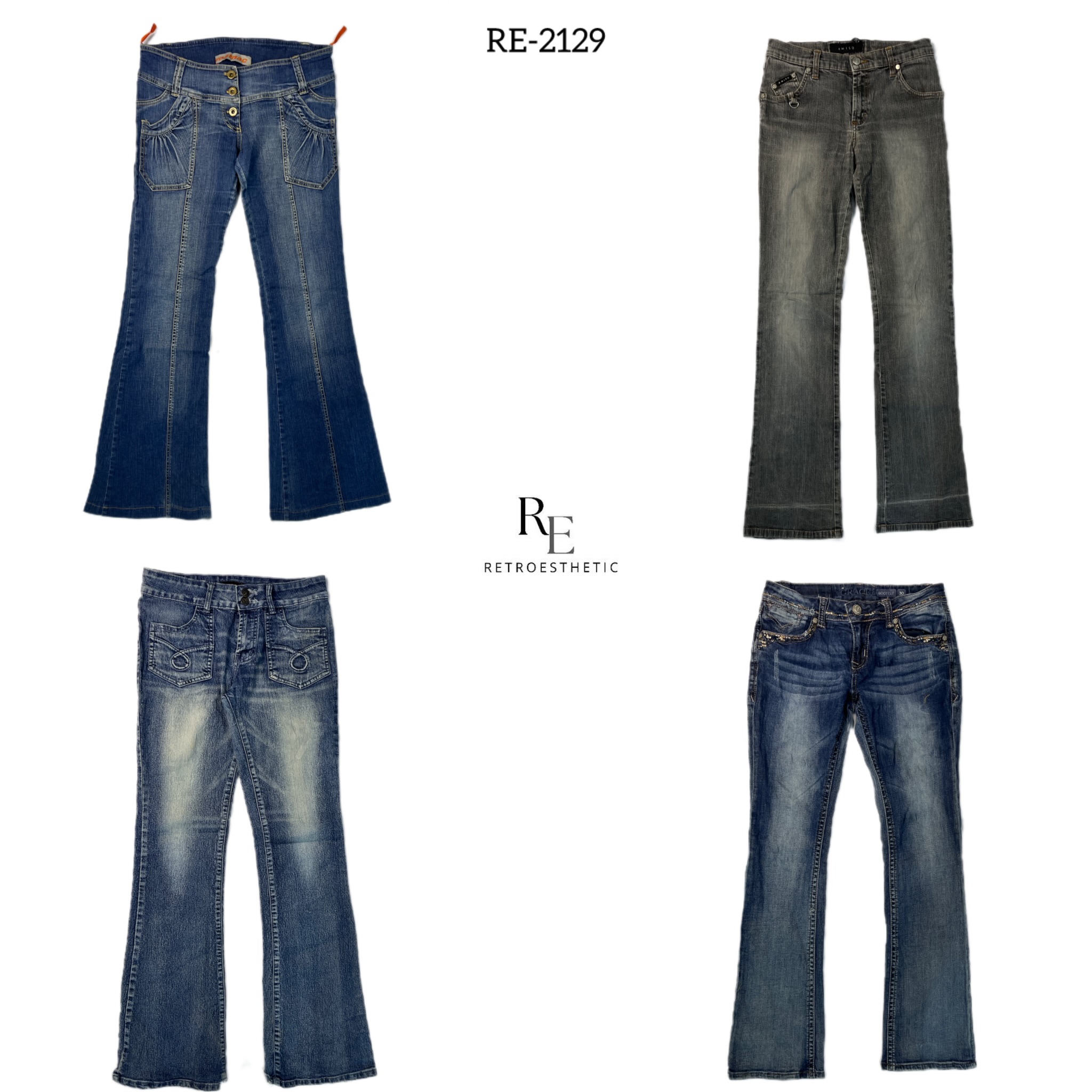 Y2K IT Girl Einzigartige Denim Jeans (RE-2129)