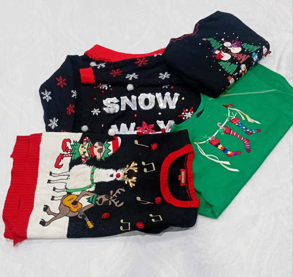 IQ0888 Y2K Retro Creepy Christmas & Pumpkins Edit Sweaters