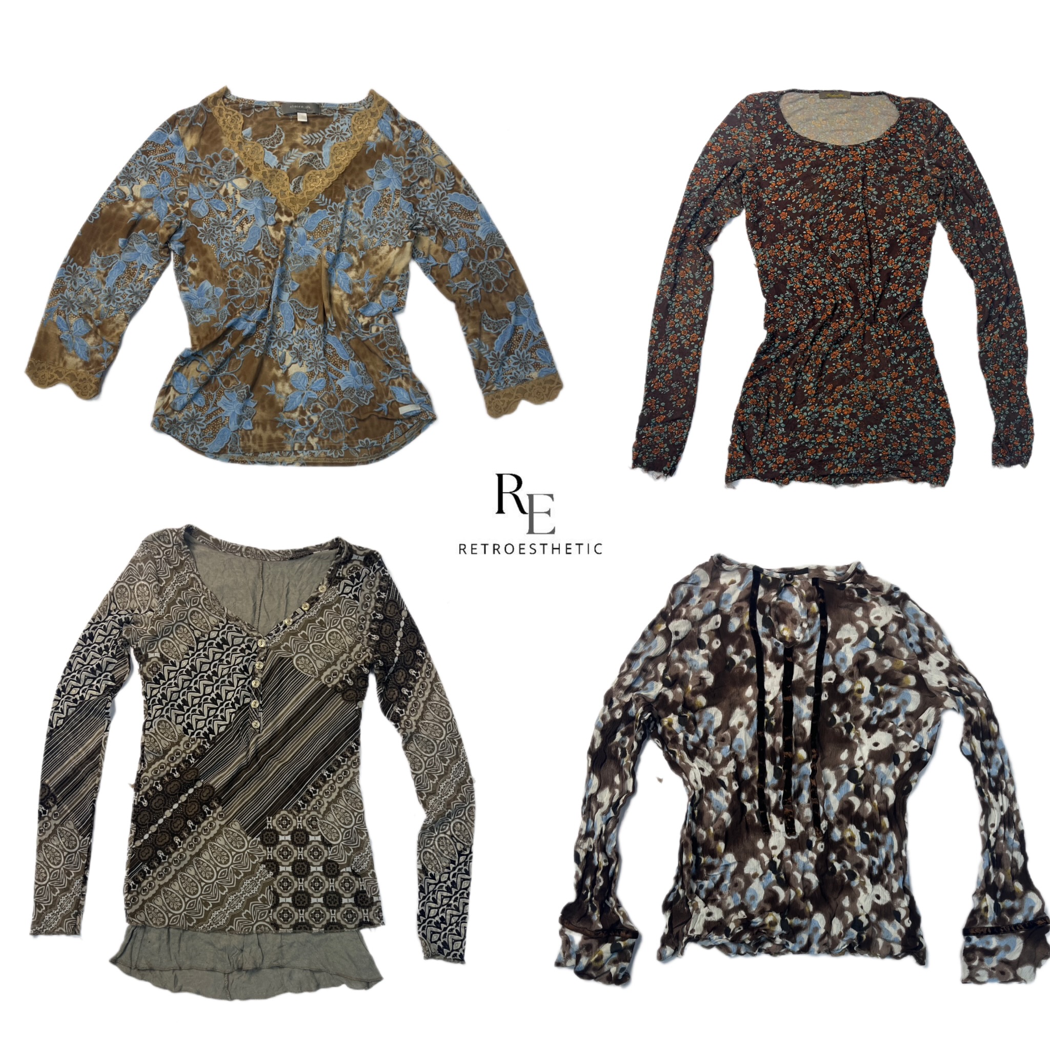 Y2K Earthy Tone Full sleeve Tops (RE-2118)