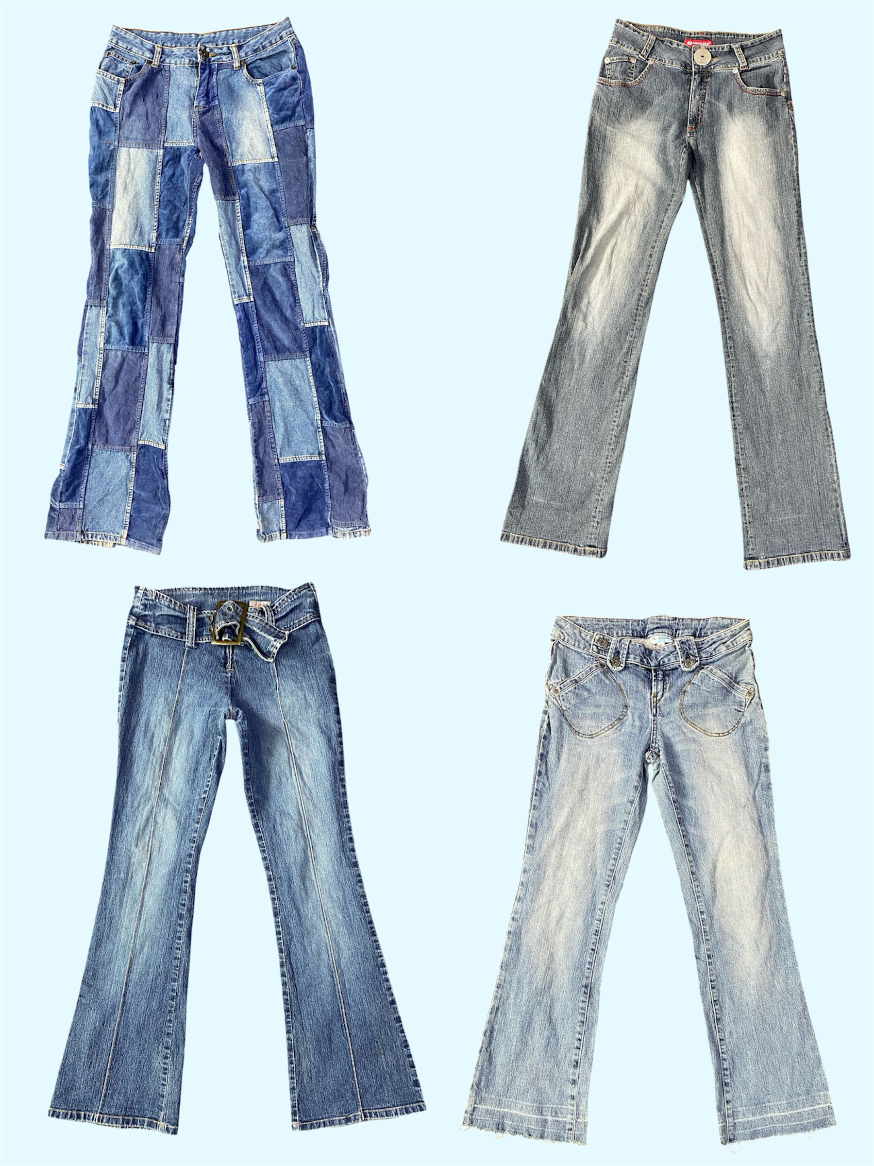 Rinascita del Denim Y2K: Jeans svasati e stili a patchwork (TS-1083)