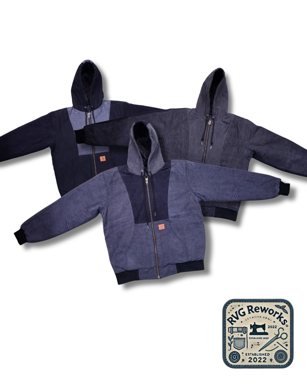 Upcycled Black Denim Hoodie