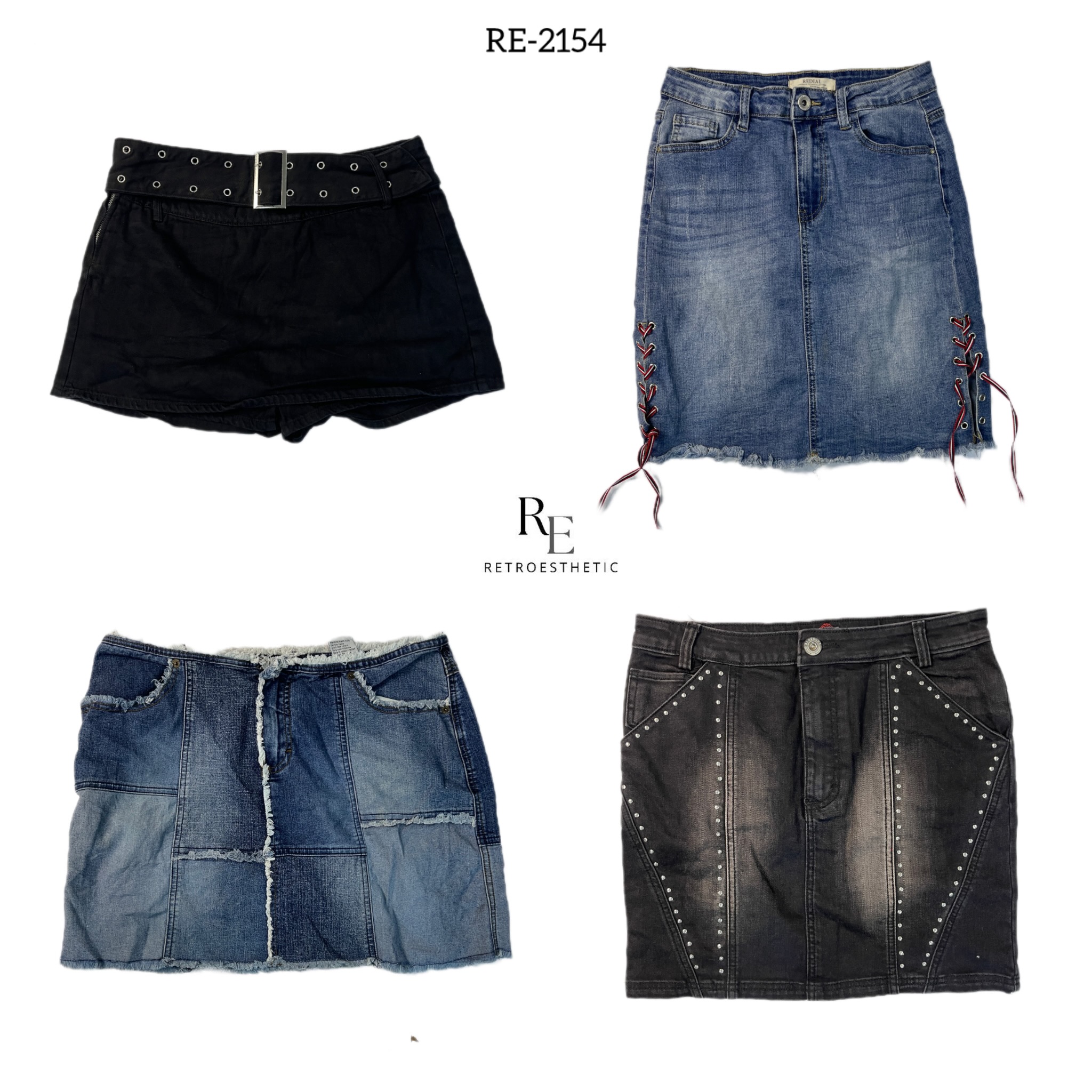 Y2K IT Girl Denim Midi Skirts (RE-2154)