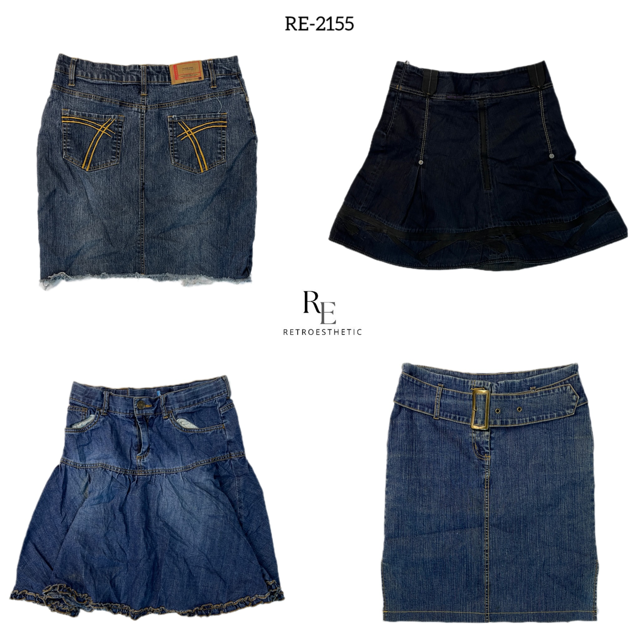 Y2K IT Girl Denim Midi Skirts (RE-2155)