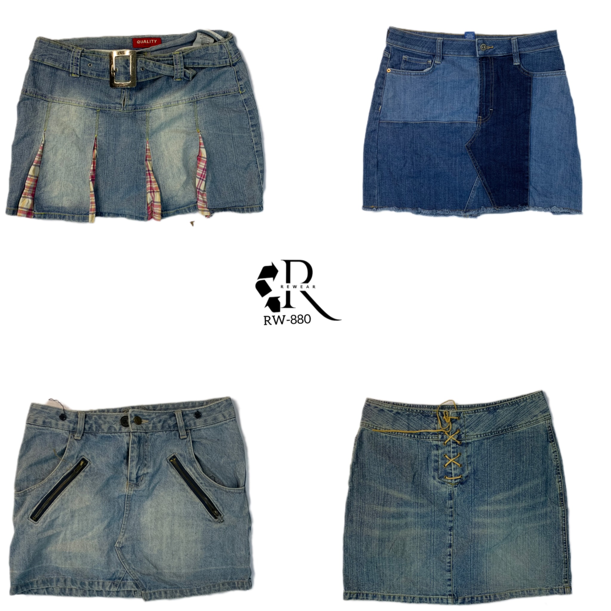 Y2K Brithny Era Dnim Mini Skirt (Rw-879)