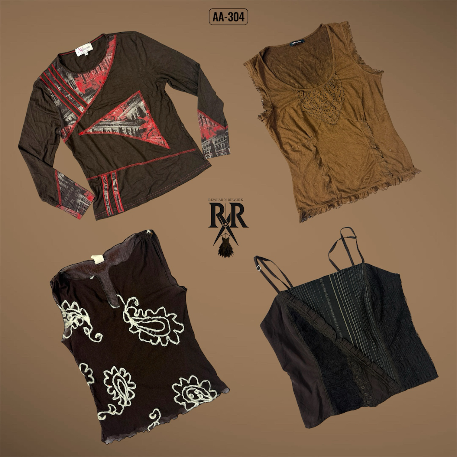 Y2K The Earthy Tone Mix Tops (AA-304)