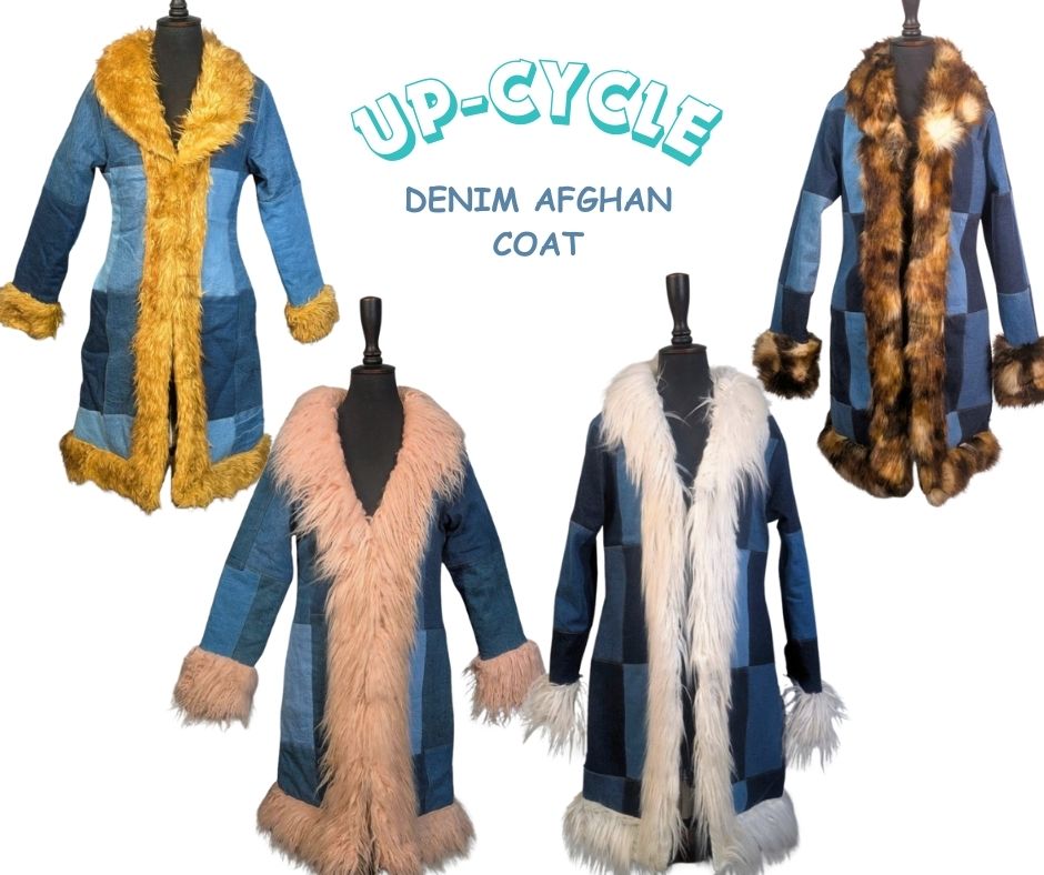 Casaco Afghan de Patchwork Reciclado