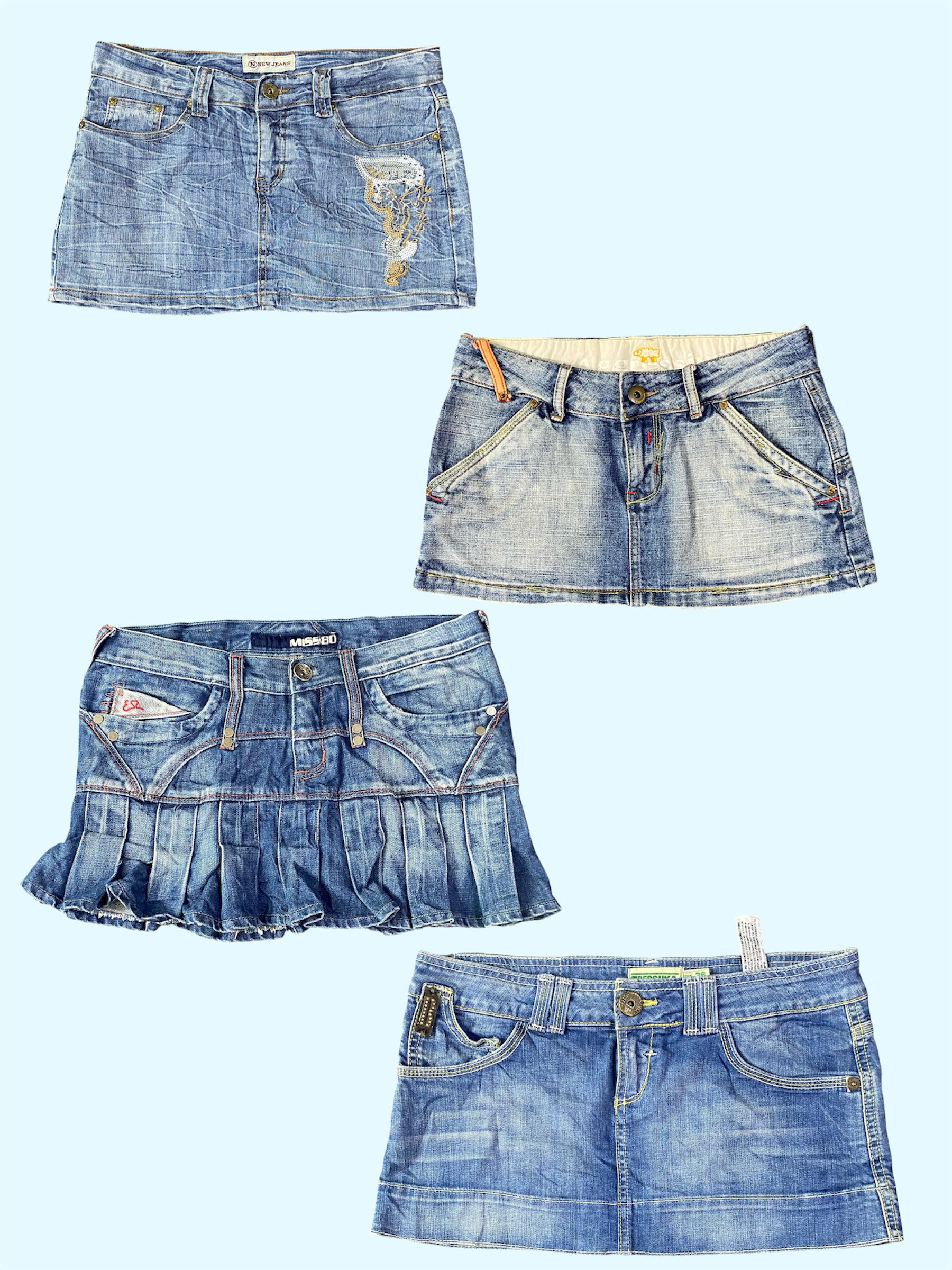 Y2K denim dream mini skirts (TS:1090)