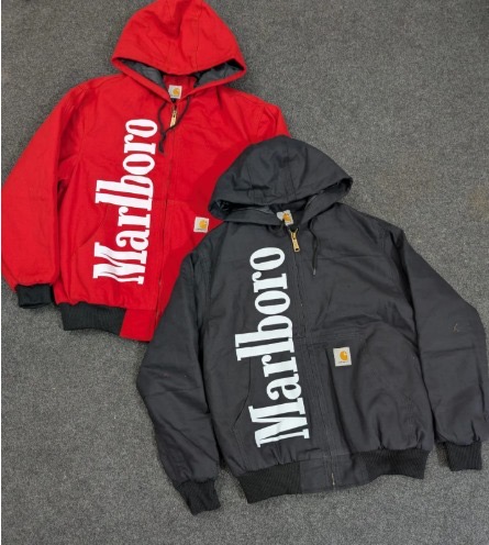 Carhartt X Marlboro Überarbeitete Stiljacken Schwarz&Rot