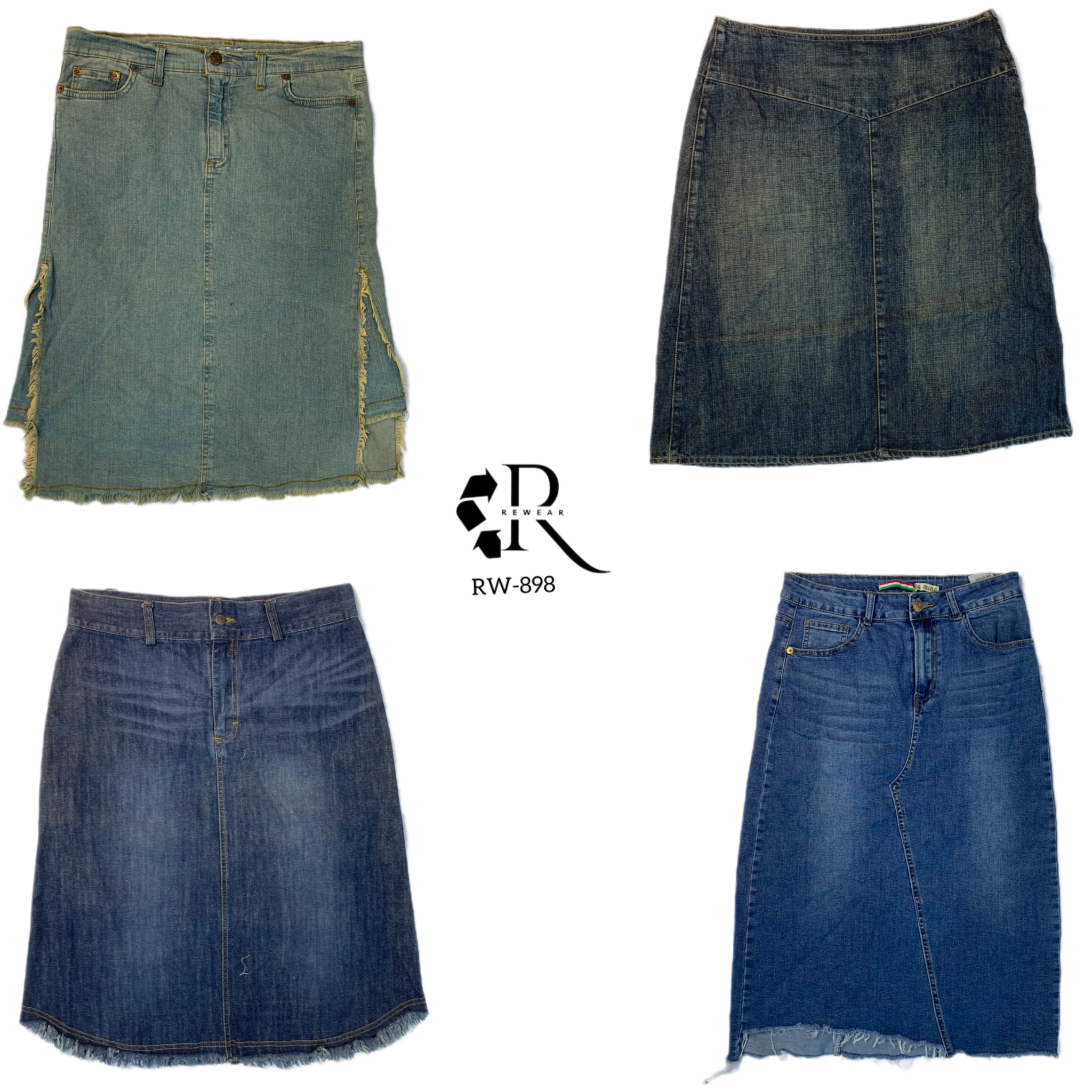 Y2K I.T Denim Midi Skirts (Re-898)