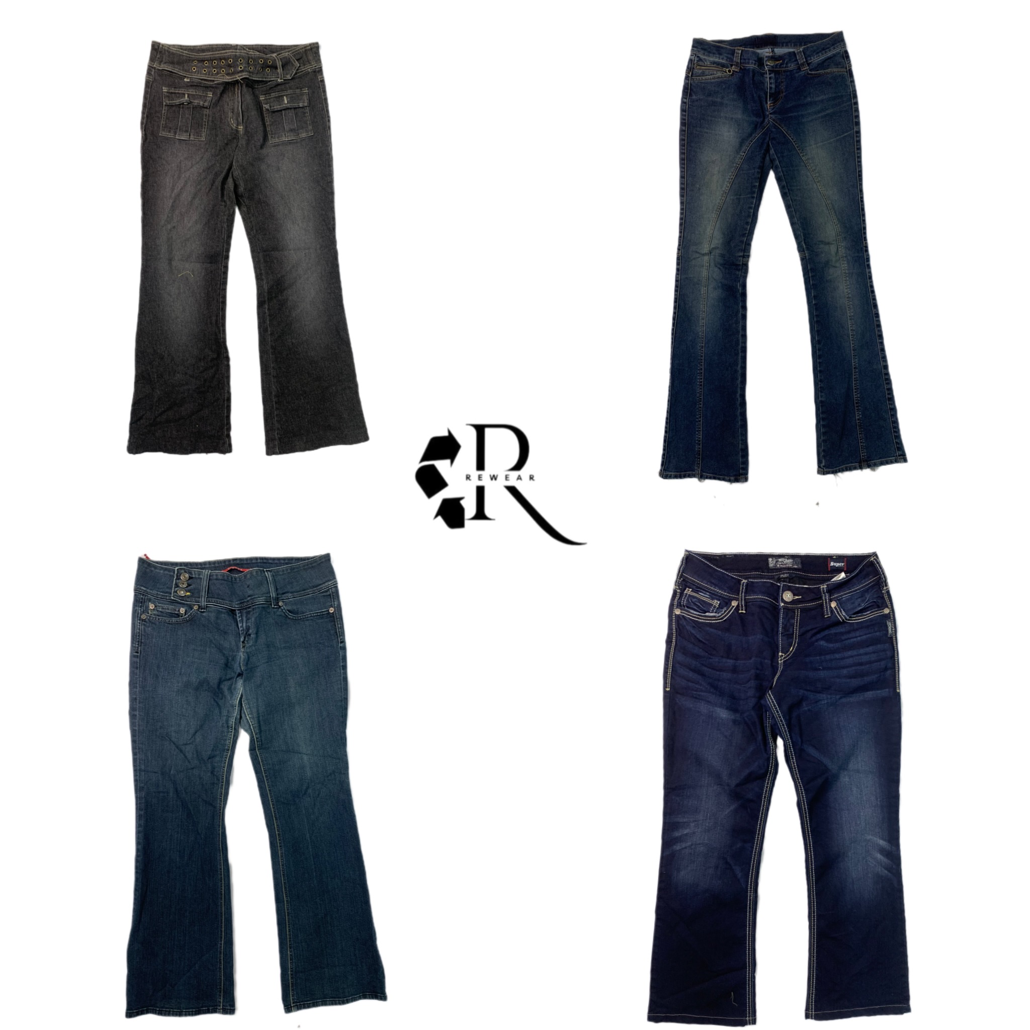 Y2K I.T Mädchen einzigartige geflachte Jeans (Rw-1116)