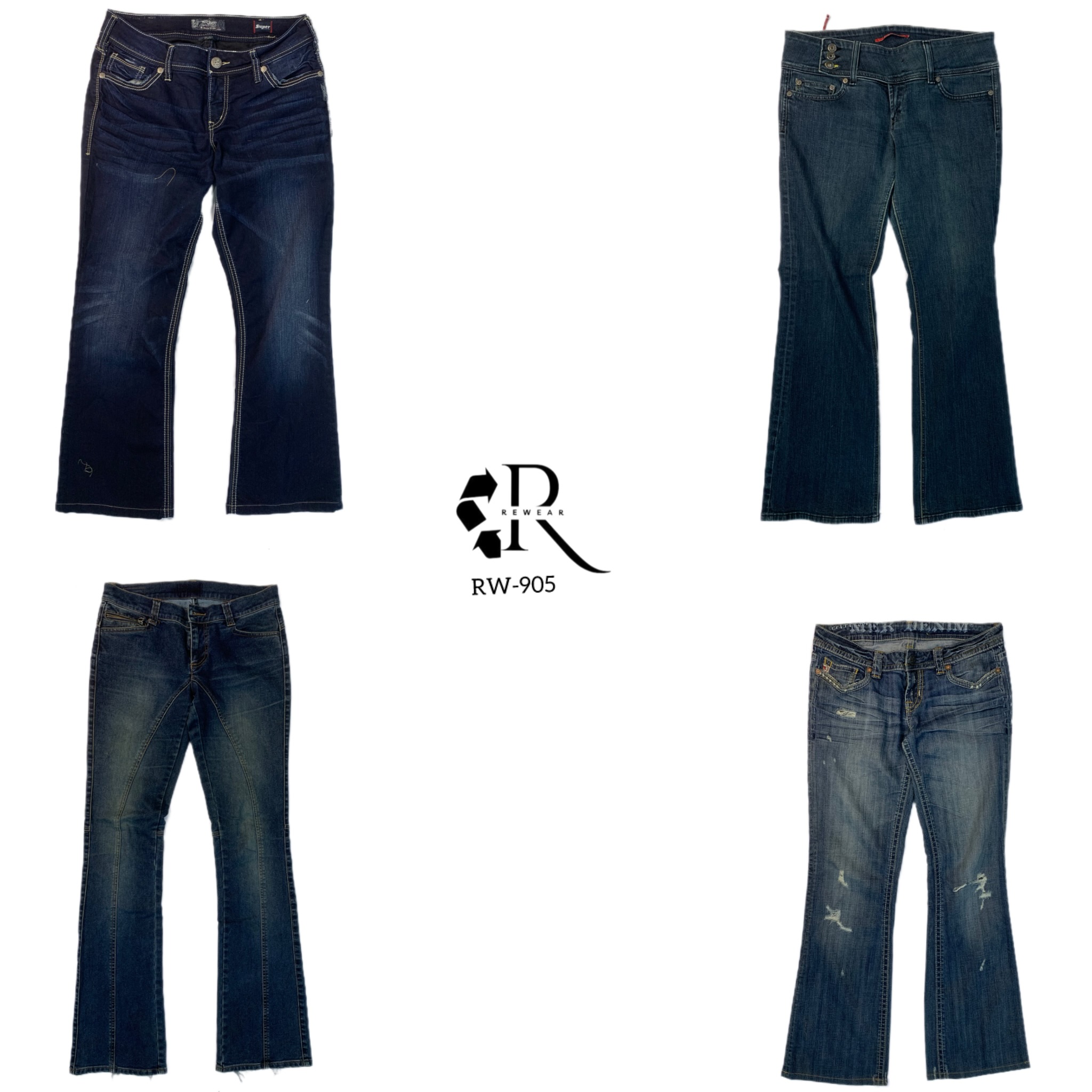 Y2K I.T girl unique flaced jeans (Rw-905)