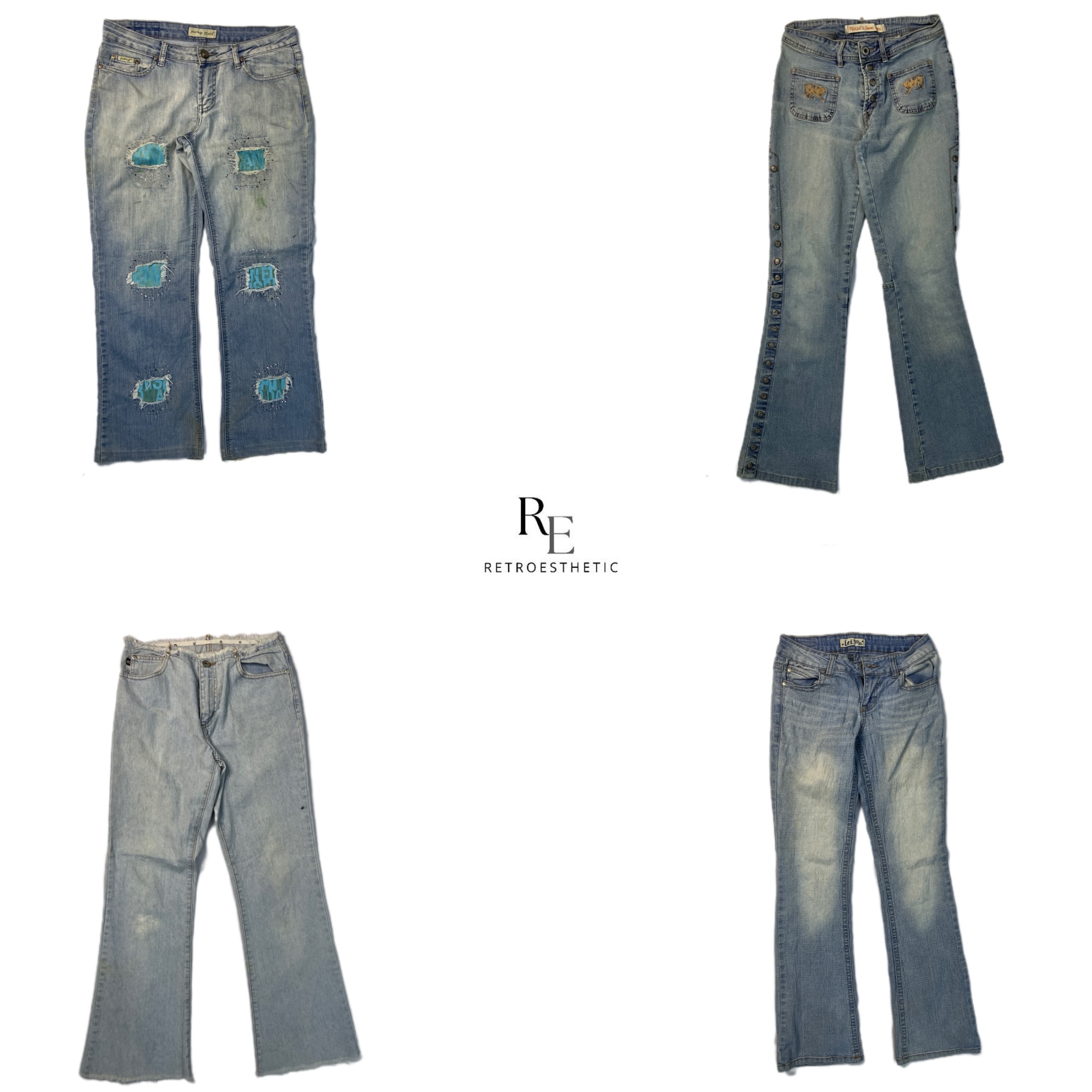 Y2K Brithney Era jeans de mezclilla acampanados (Re-2163)