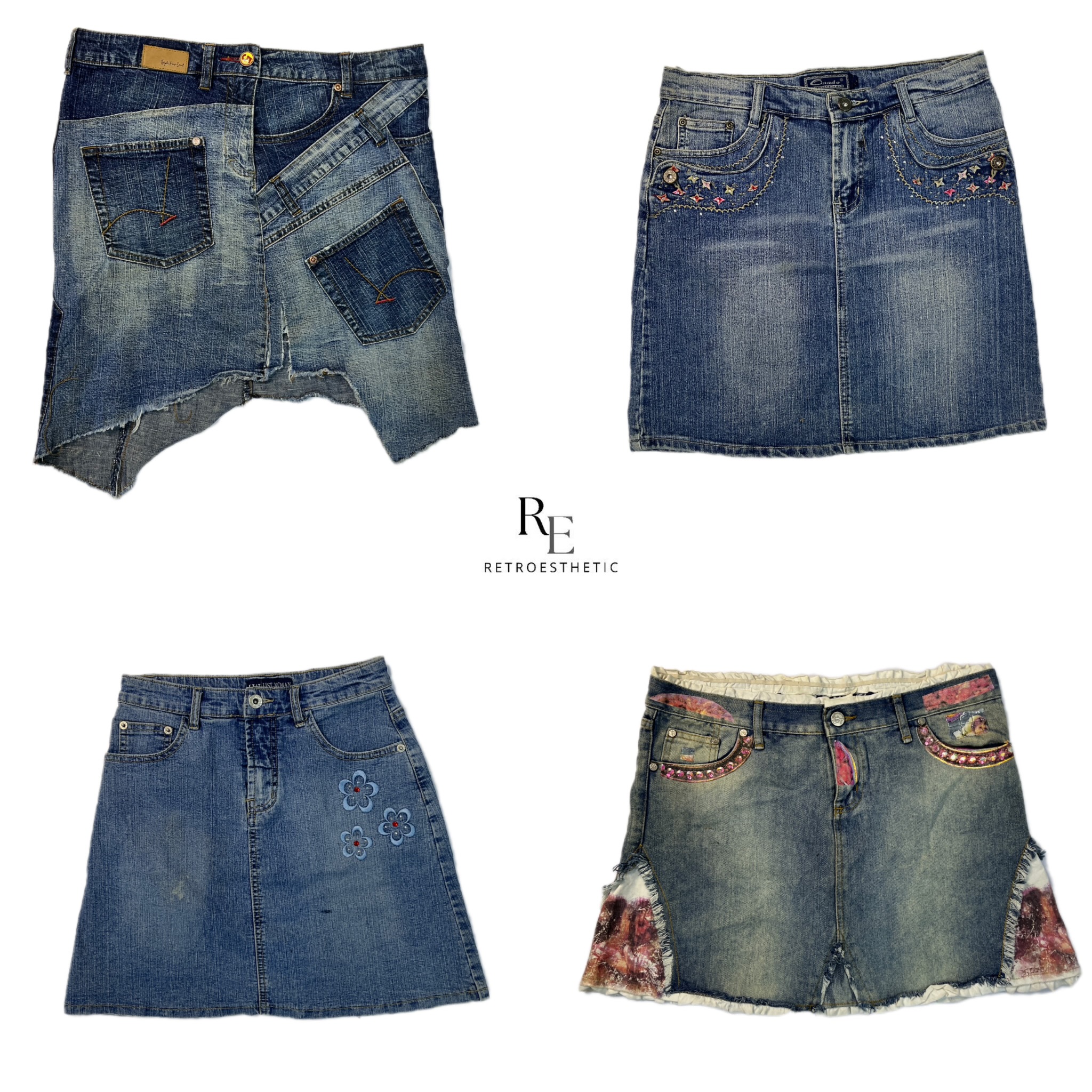 Y2K Unique Drnim Mini Skirts (RE-2158)