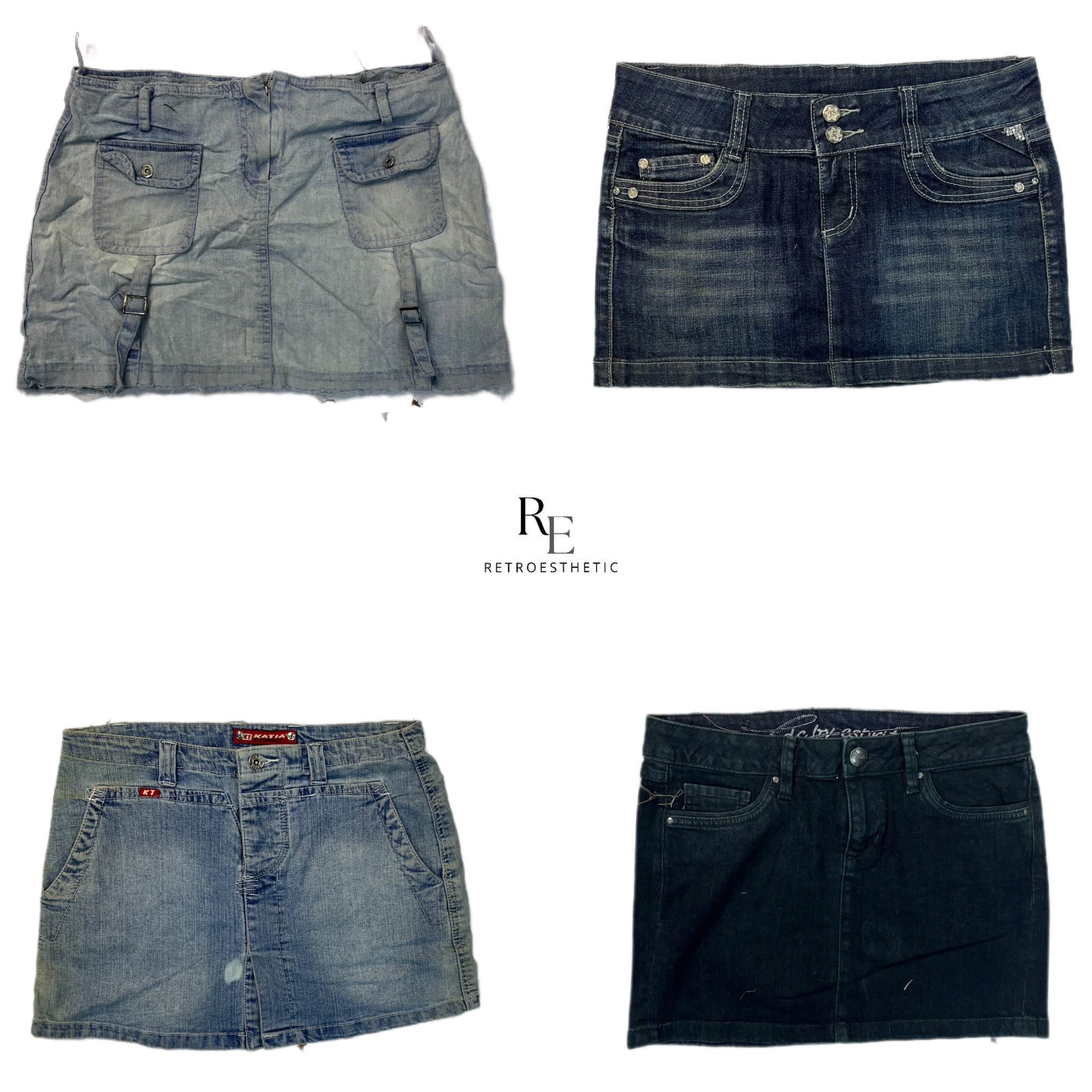 Y2K Denim Mini Skirts (RE-2159)