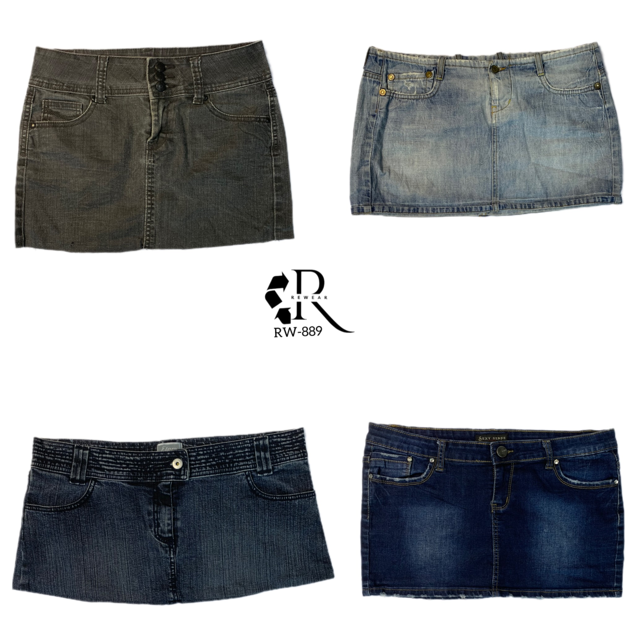Y2K Denim faldas mini únicas (Rw-889)