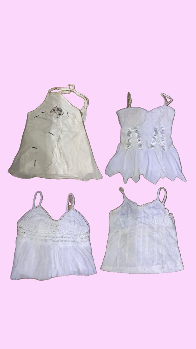 Y2k white theme camis (M-143)