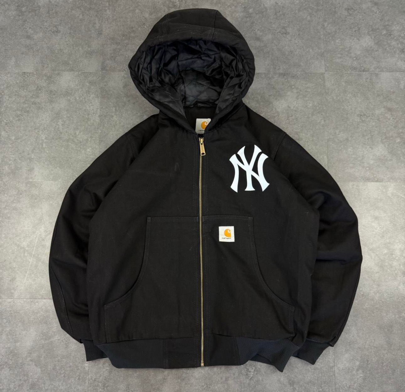 Chaquetas negras de estilo rework Carhartt X Yankees